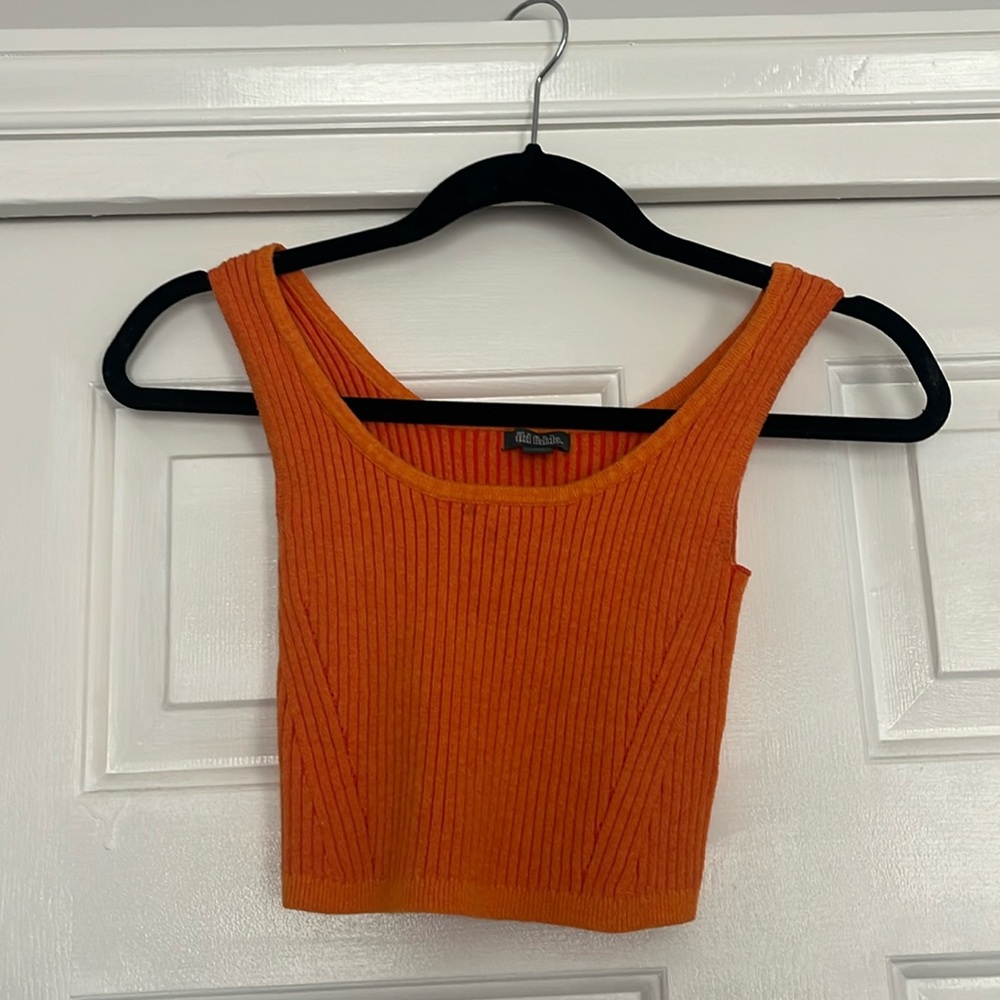 Orange Ribbed Target Sweater Tank Top